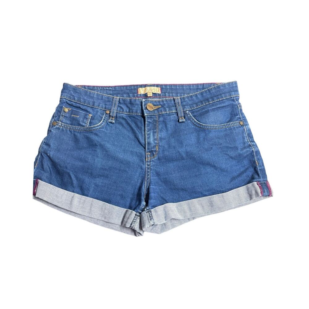 Sanctuary Denim Cuffed Shorts Blue Mid Rise Stretch Casual Summer Size 29